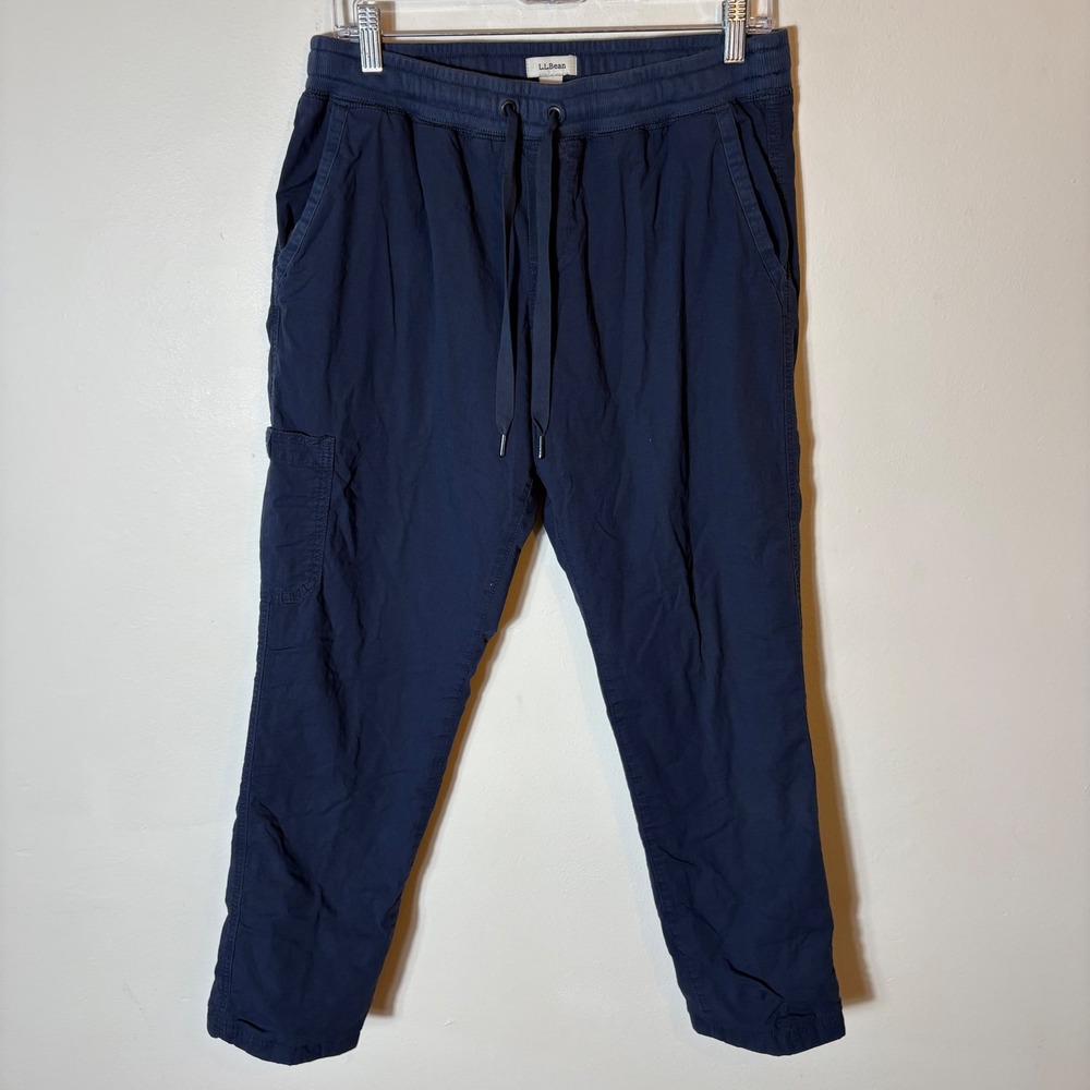 L.L. Bean Petite Navy Blue Cotton‎ Blend Jogger Cargo Pants Small